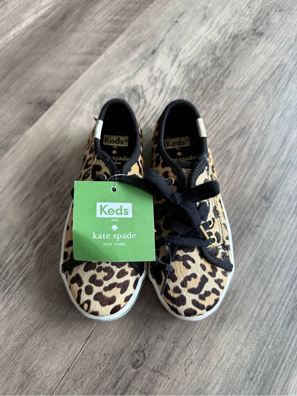 Keds for Kate Spade Leopard Print Kids Sneakers - Tan/Black